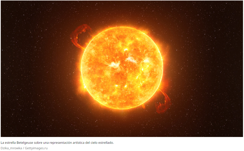 Betelgeuse podría explotar en las próximas décadas y convertirse en una supernova. 